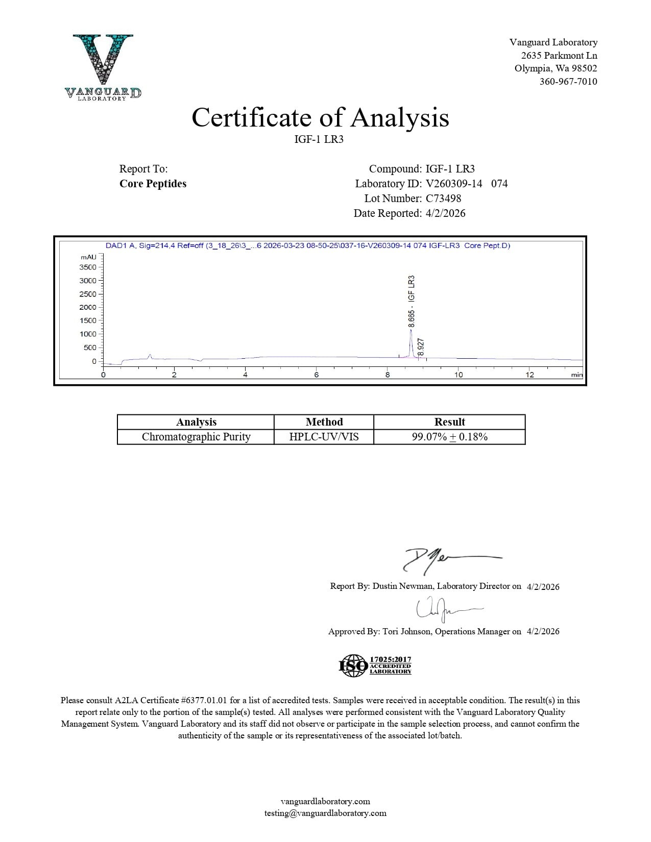 Receptor Grade IGF-1 LR3 For Sale (1mg)